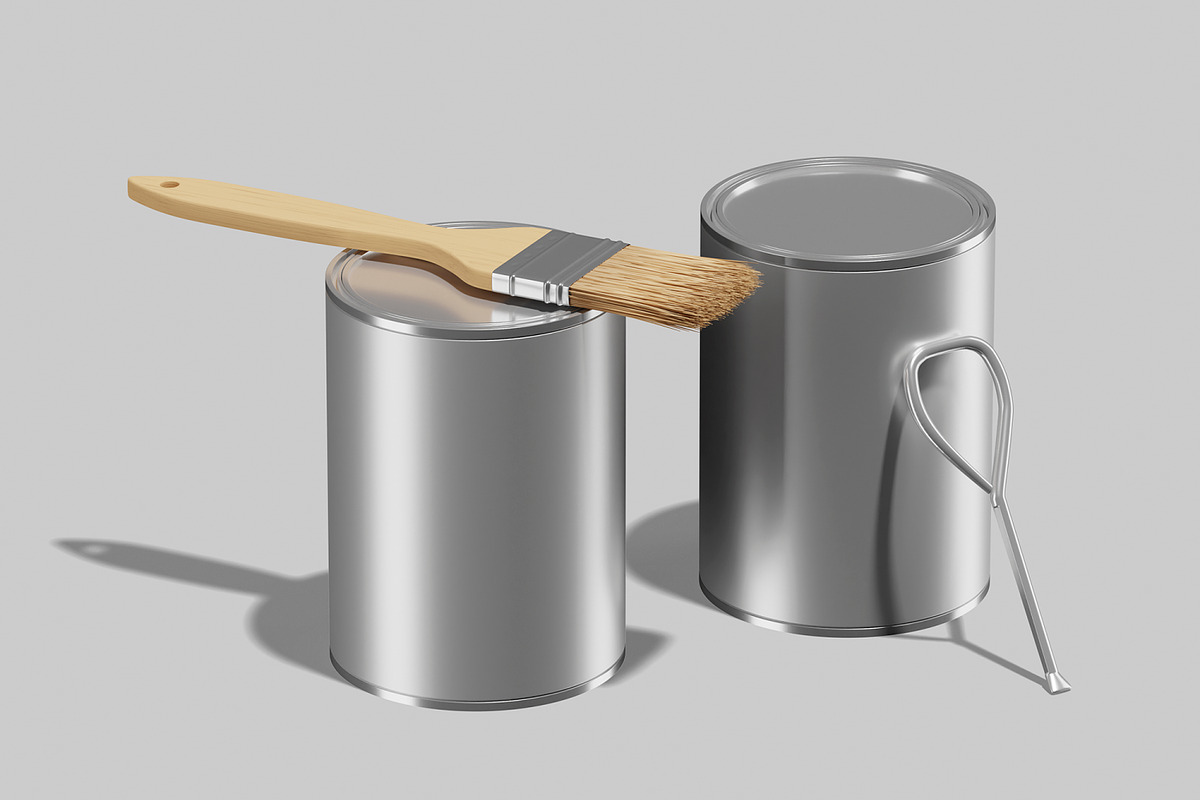 Paint Tin Can Mockup, a Packaging Mockup by Unerispace (Photo 3 of 5)