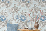 Floral Toile Print Design Patterns, a Pattern Graphic by Olya Creative (Thumbnail 12 of 29)