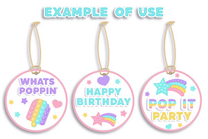 20 Pop It Cupcake Toppers Birthday