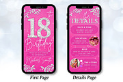 Editable Pink 18th BD Evite Template, an Invitation Template by V Design Creator (Thumbnail 2 of 8)