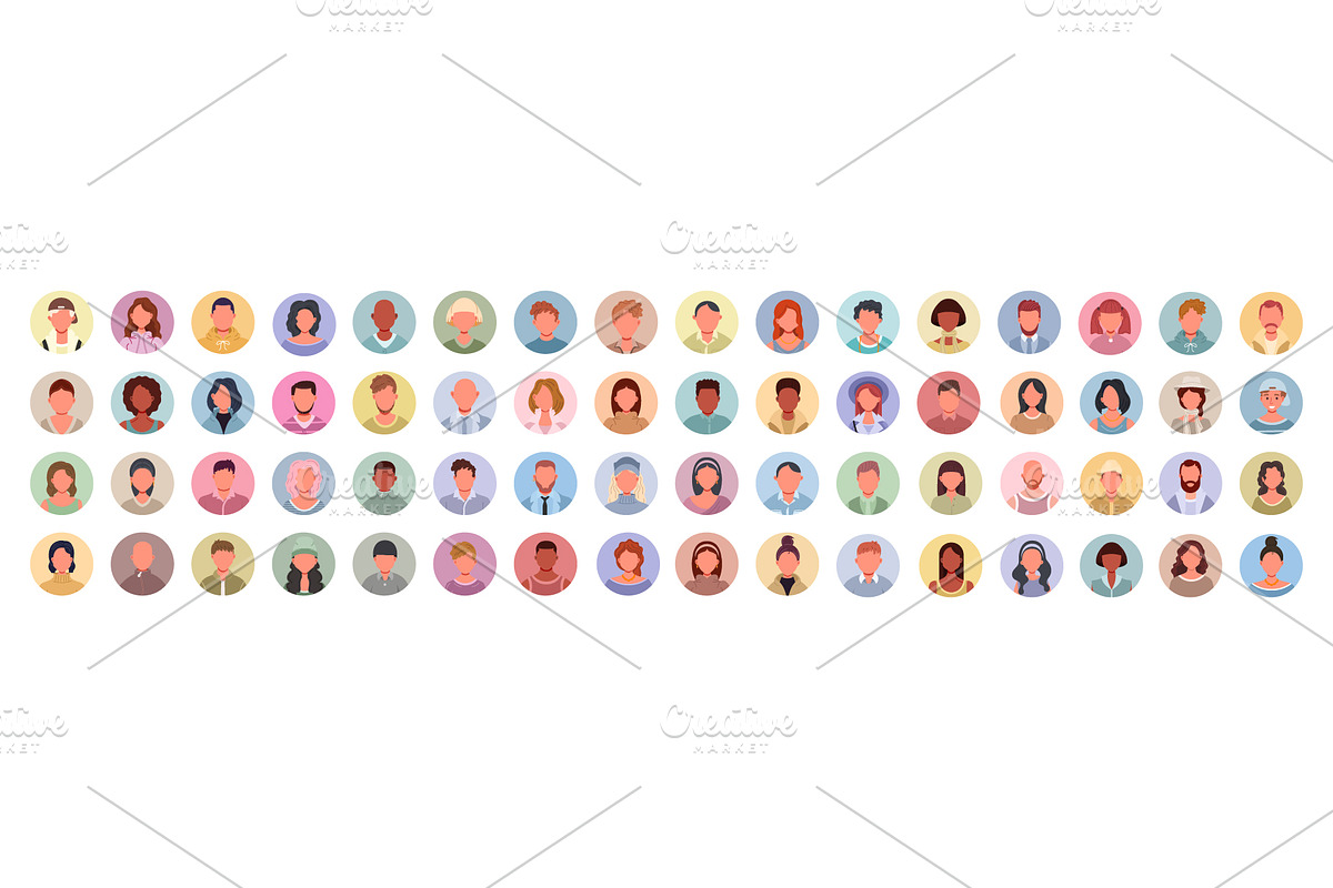 User avatars in circles, an Icon by Yayasya