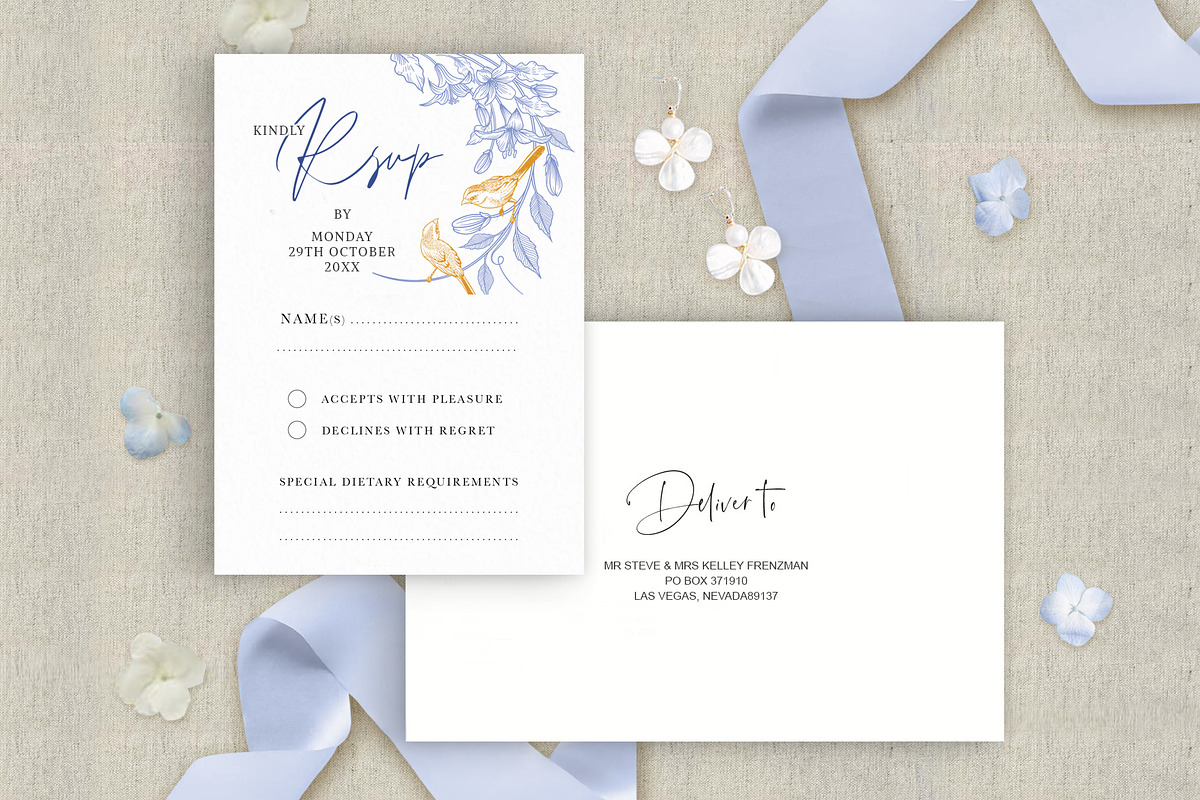 Lovebirds Wedding Invite Bundle, an Invitation Template by Shwet Art (Photo 3 of 8)