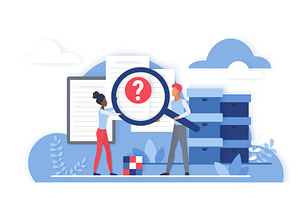 Cloud data search concept magnifying, a Technology Illustration by Lemberg Vector