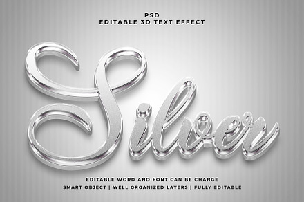 Silver 3d Editable Text Effect Style, a Layer Style Add-On by designermdnazir
