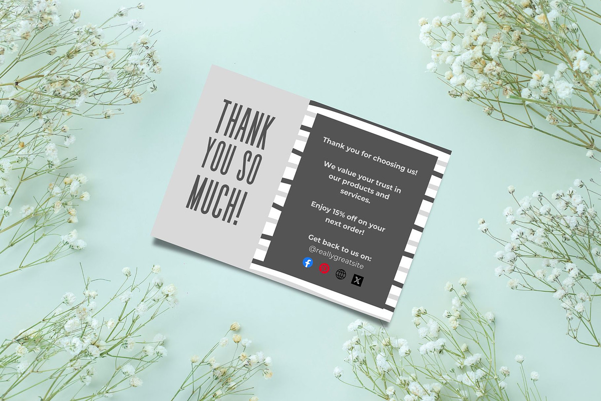 Thank you card template canva, a Card Template by DesignArts (Photo 2 of 4)