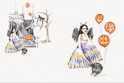 Halloween Witch & Castle Clipart, a Seasonal Illustration by STASIstudio (Thumbnail 4 of 5)