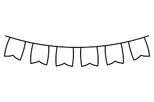 Abstract flags garland., a Decorative Illustration by incomible