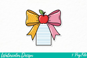 Teacher Bow PNG, an Illustration by Watercolor design