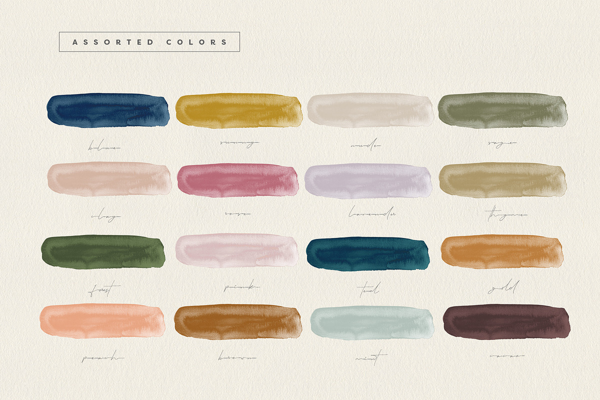 Brush Strokes in 17 Modern Colors, a Texture Graphic by Basia Stryjecka (Photo 12 of 21)