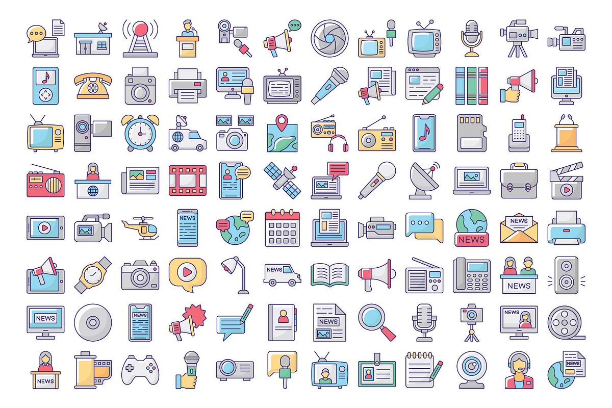 Mass Media Icons Pack, an Icon by Vector Portal (Photo 2 of 5)