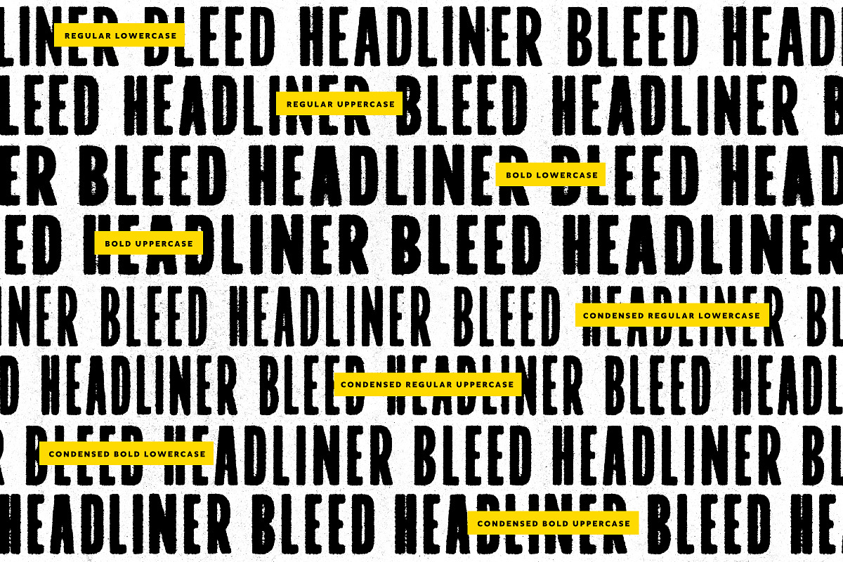 Headliner Bleed Font Family, a Sans Serif Font by Tom Chalky (Photo 2 of 6)