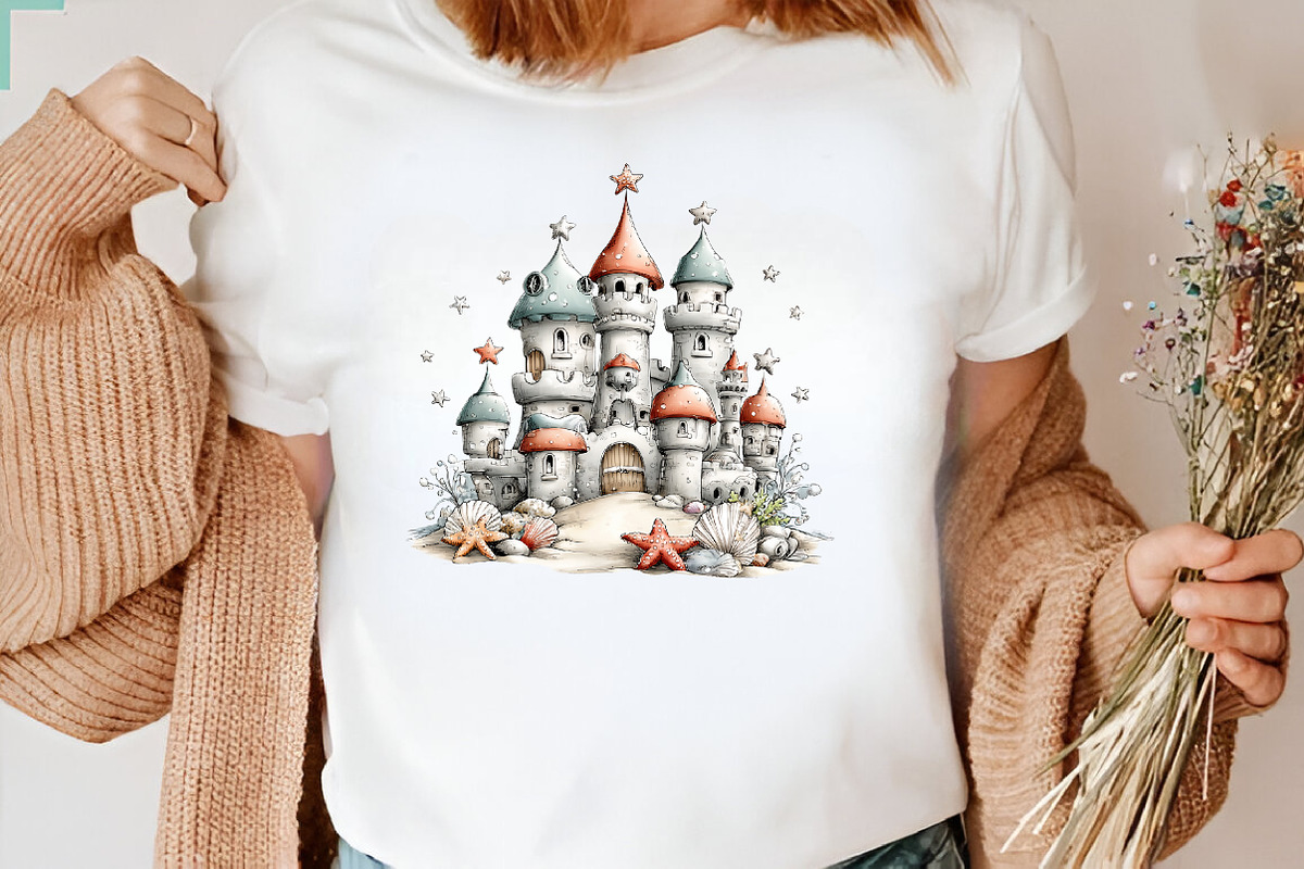 Whimsical Summer Sandcastle Clipart, an Illustration by CreationArt (Photo 4 of 7)