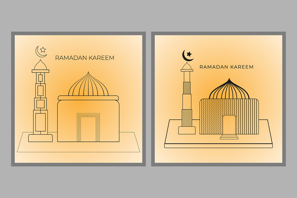 Ramadan Kareem Mosque Greeting Card, a Decorative Illustration by Lakhan1998 (Photo 6 of 6)