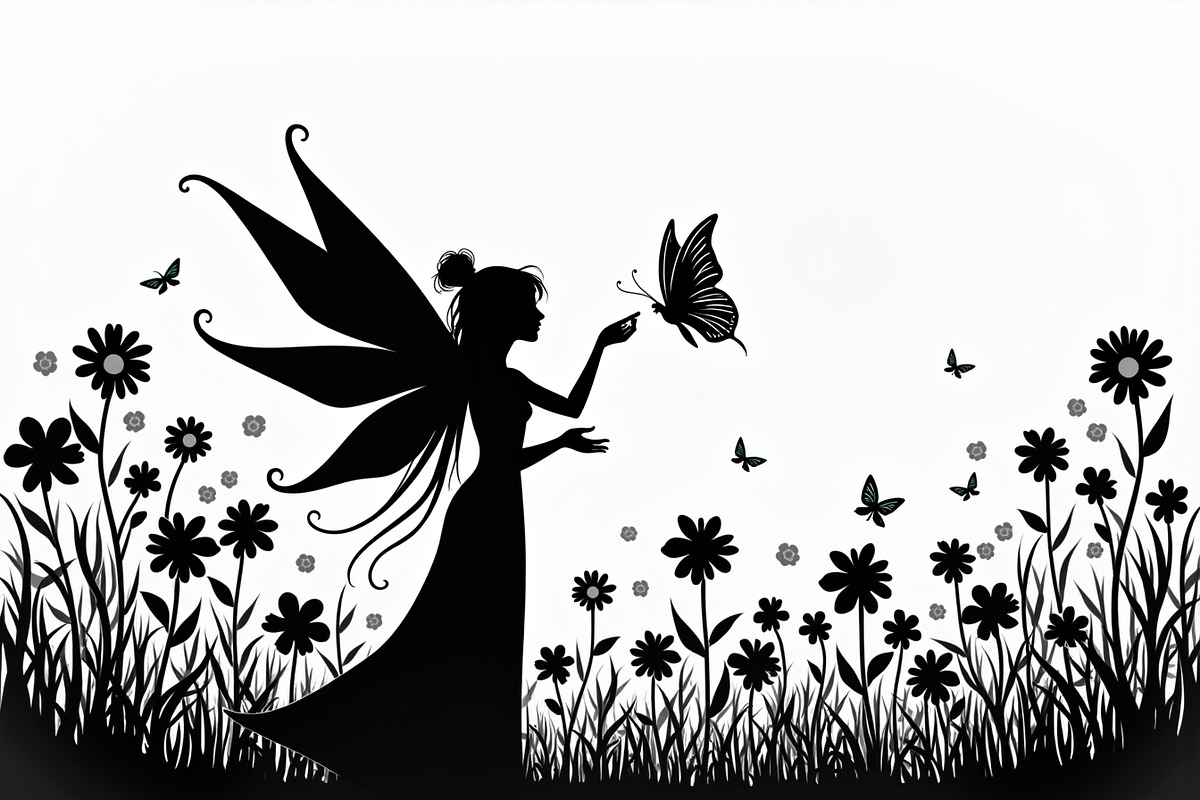 Silhouette of Fairy with Butterflie, an Illustration by Amazin_art (Photo 10 of 21)
