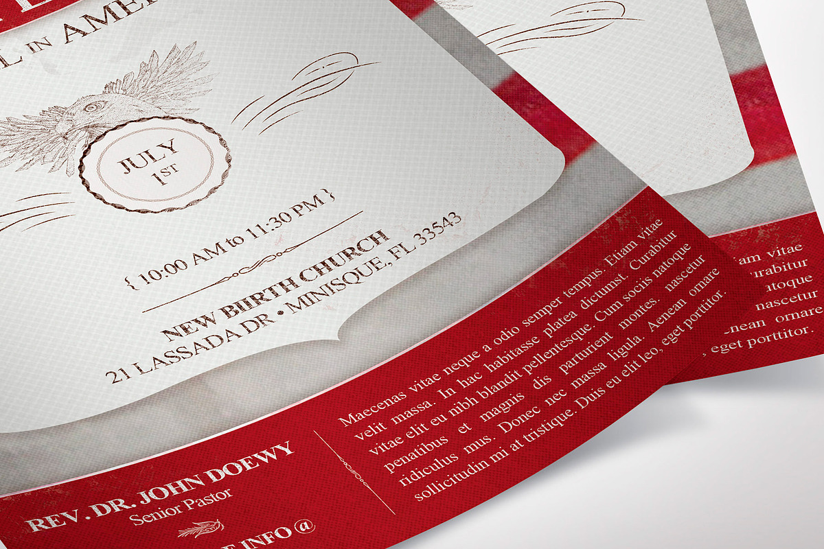 American Patriotic Church Flyer, a Flyer Template by Godserv Designs (Photo 5 of 8)