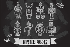 Hipster Robots Sketch Set