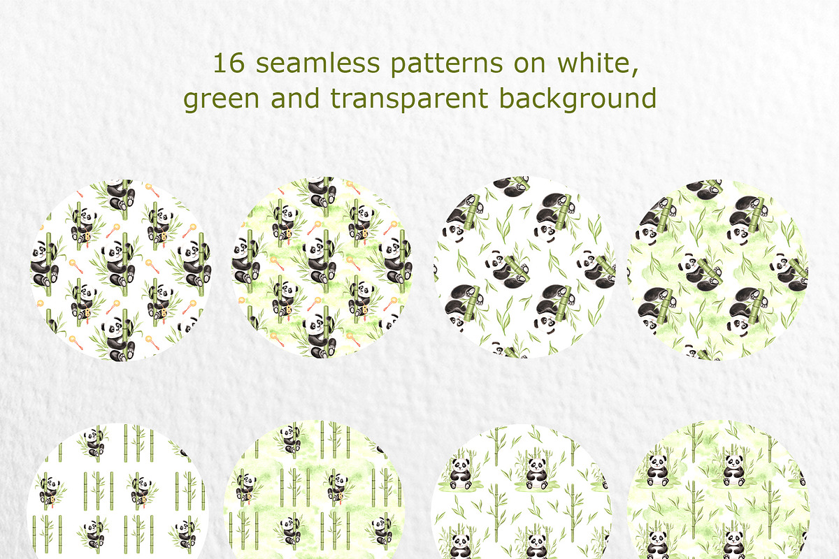 Cute pandas watercolor clipart set, an Animal Illustration by susie-p-art (Photo 12 of 14)