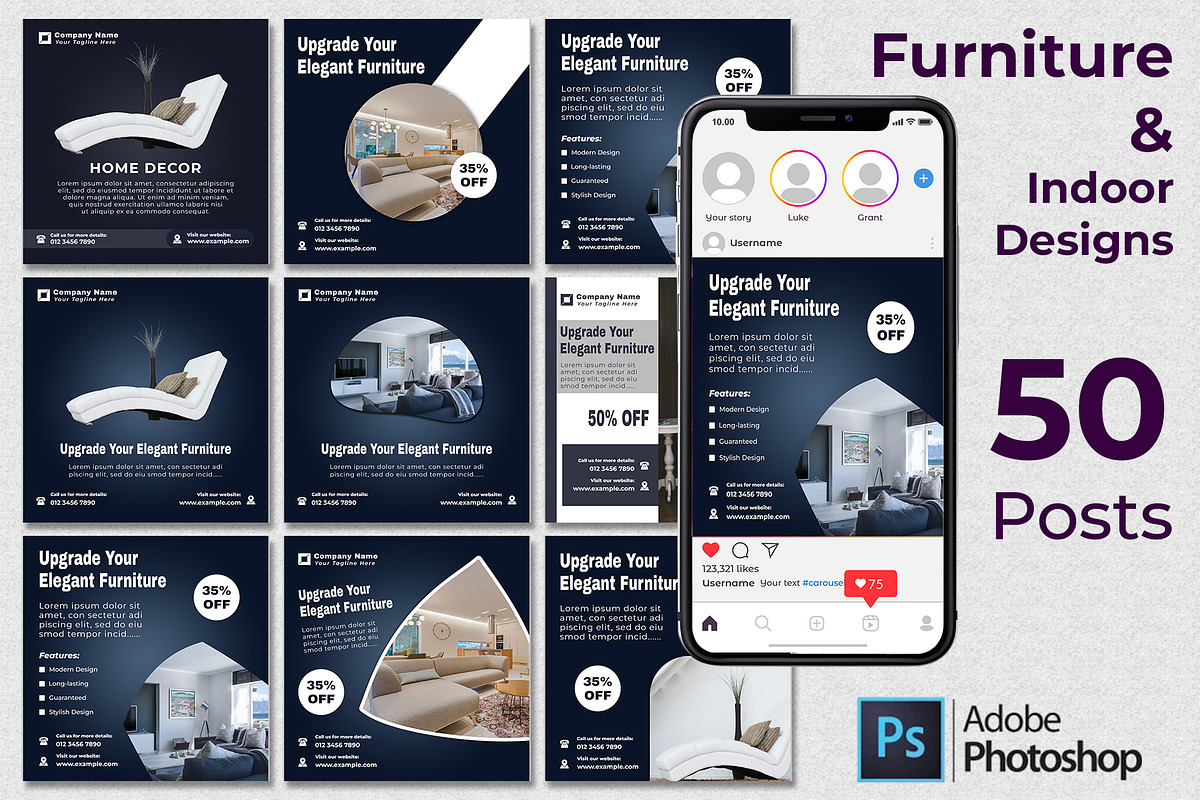 Furniture | 50 Posts | Insgram Posts, a Social Media Template by Mohammad Sarfaraz (Photo 1 of 6)