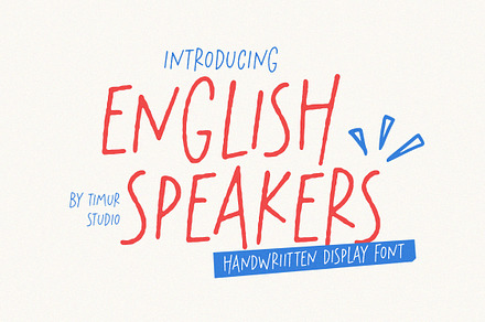 English Speakers Font, a Handwritten Font by Timurtype