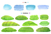 Mountain Meadows - watercolor set, an Object Graphic by Satika (Thumbnail 9 of 15)