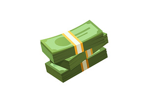 Vector money banknotes stack, an Object Graphic by Elen_Art