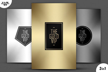 3in1 GOLD MINIMAL Flyer Template