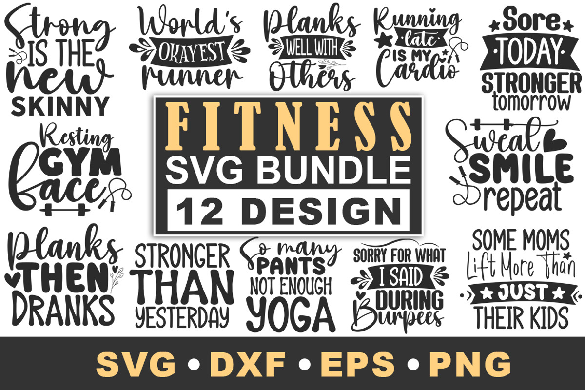 Fitness SVG Bundle, a Work Illustration by Designvipe