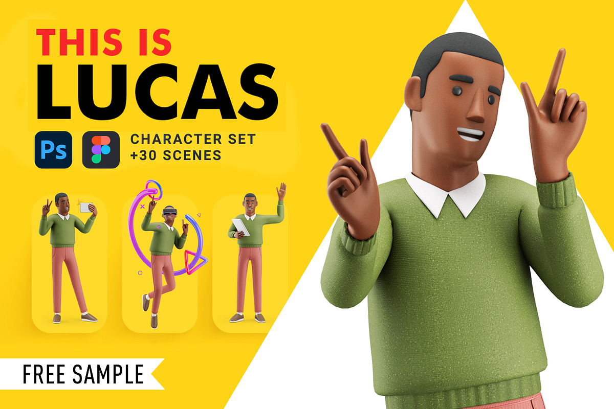 THIS IS LUCAS | 3d character set, a Technology Illustration by As Good As Possible (Photo 1 of 8)