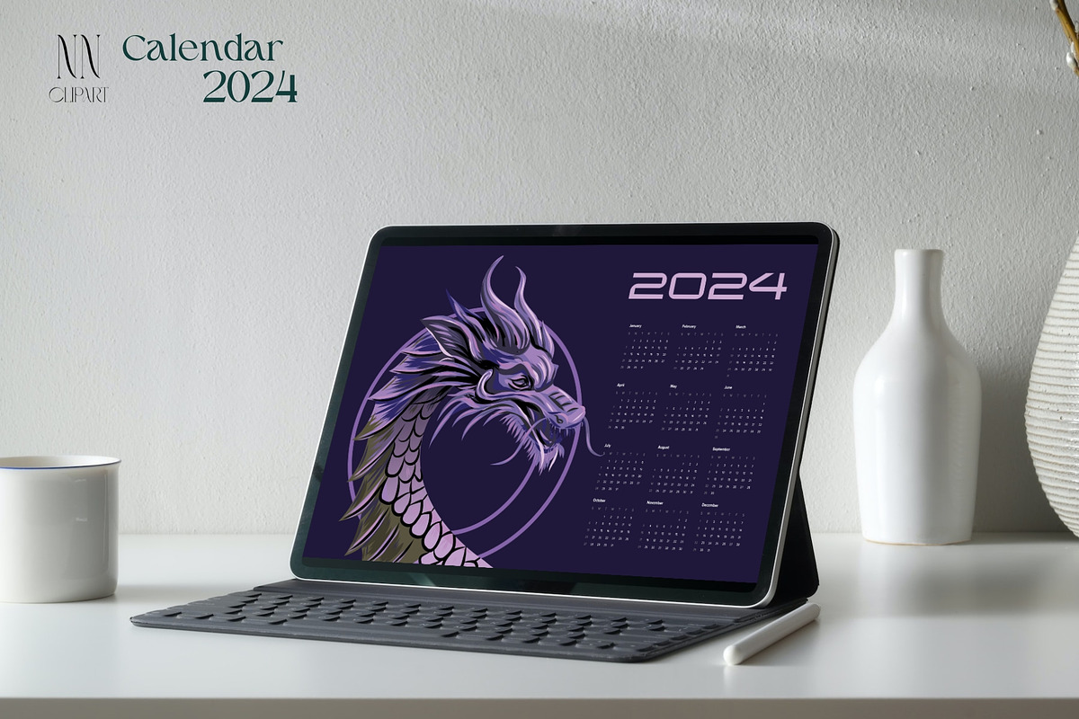 Dragon Calendar Templates 2024, a Print Template by NNclipart (Photo 5 of 15)