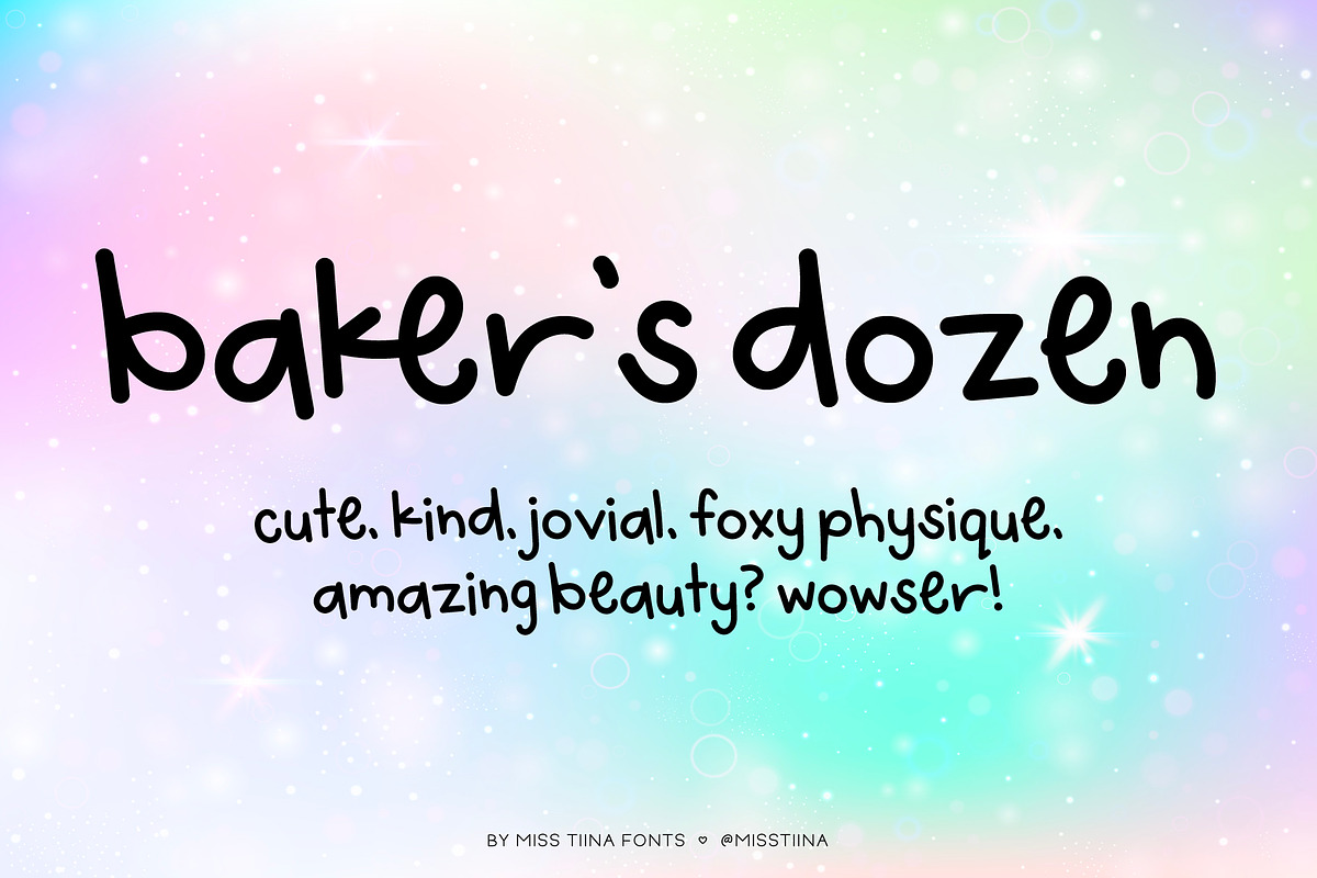 Baker's Dozen Font, a Handwritten Font by Miss Tiina (Photo 1 of 5)
