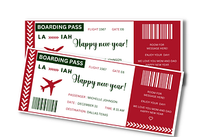 Happy New Year Boarding Pass