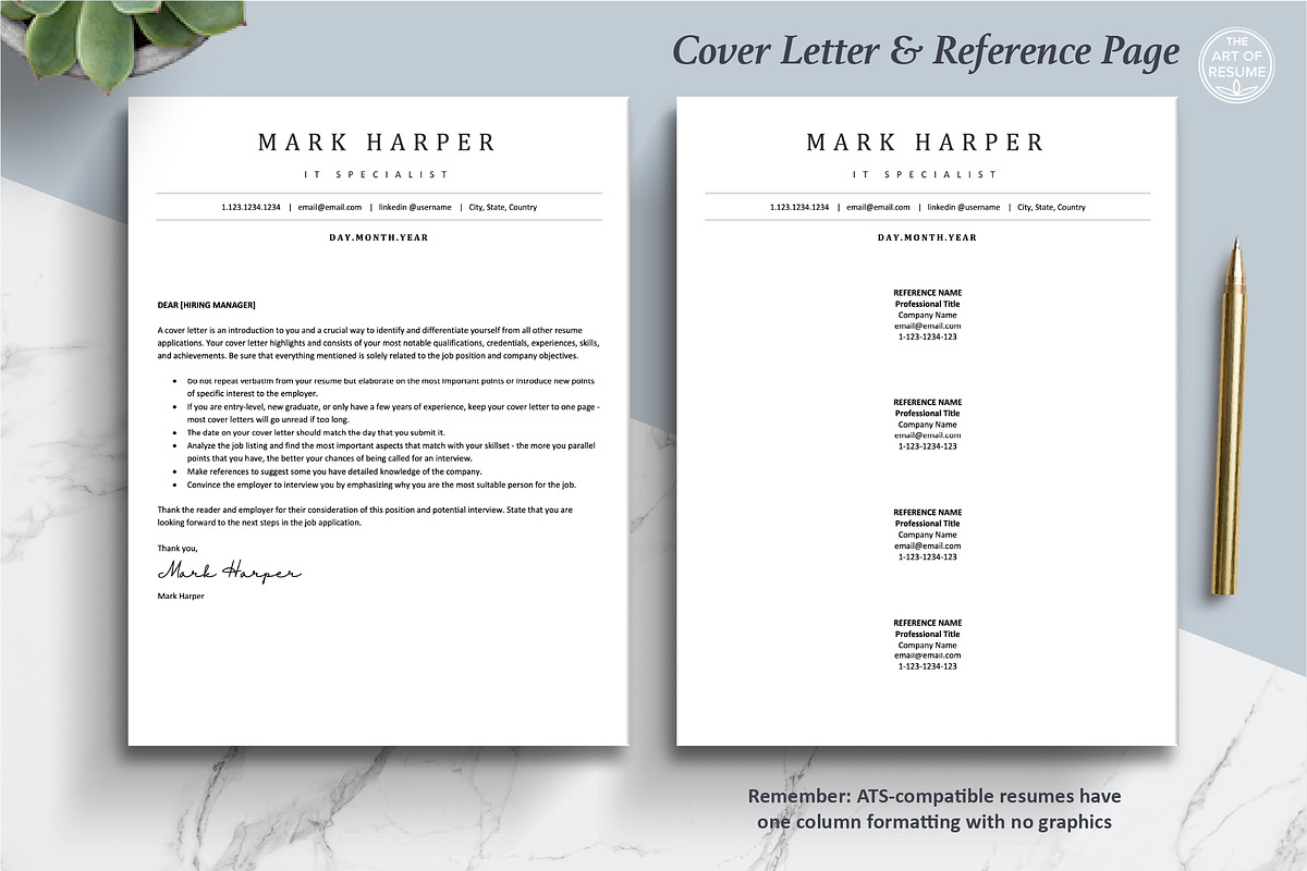 ATS Friendly Resume CV Template, a Resume Template by The Art of Resume (Photo 6 of 10)