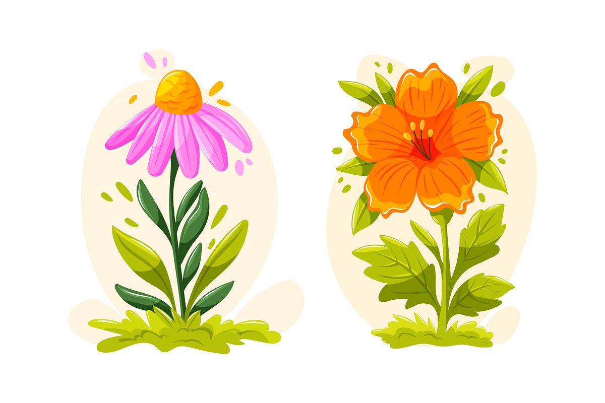 Cozy Flowers Vector Set, an Object Illustration by Thkatefox (Photo 4 of 4)