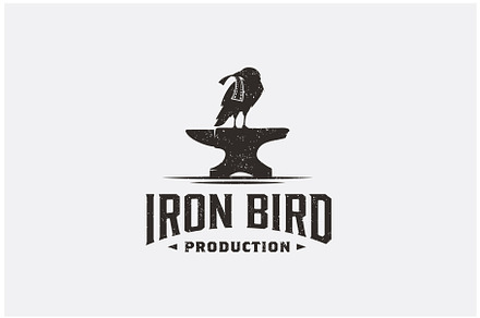 Raven Crow Anvil Film Movie Logo, a Branding & Logo Template by Enola99d