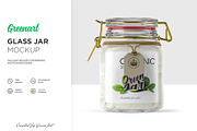 Clear Glass Jar Mockup, a Packaging Mockup by Green Art (Thumbnail 2 of 8)