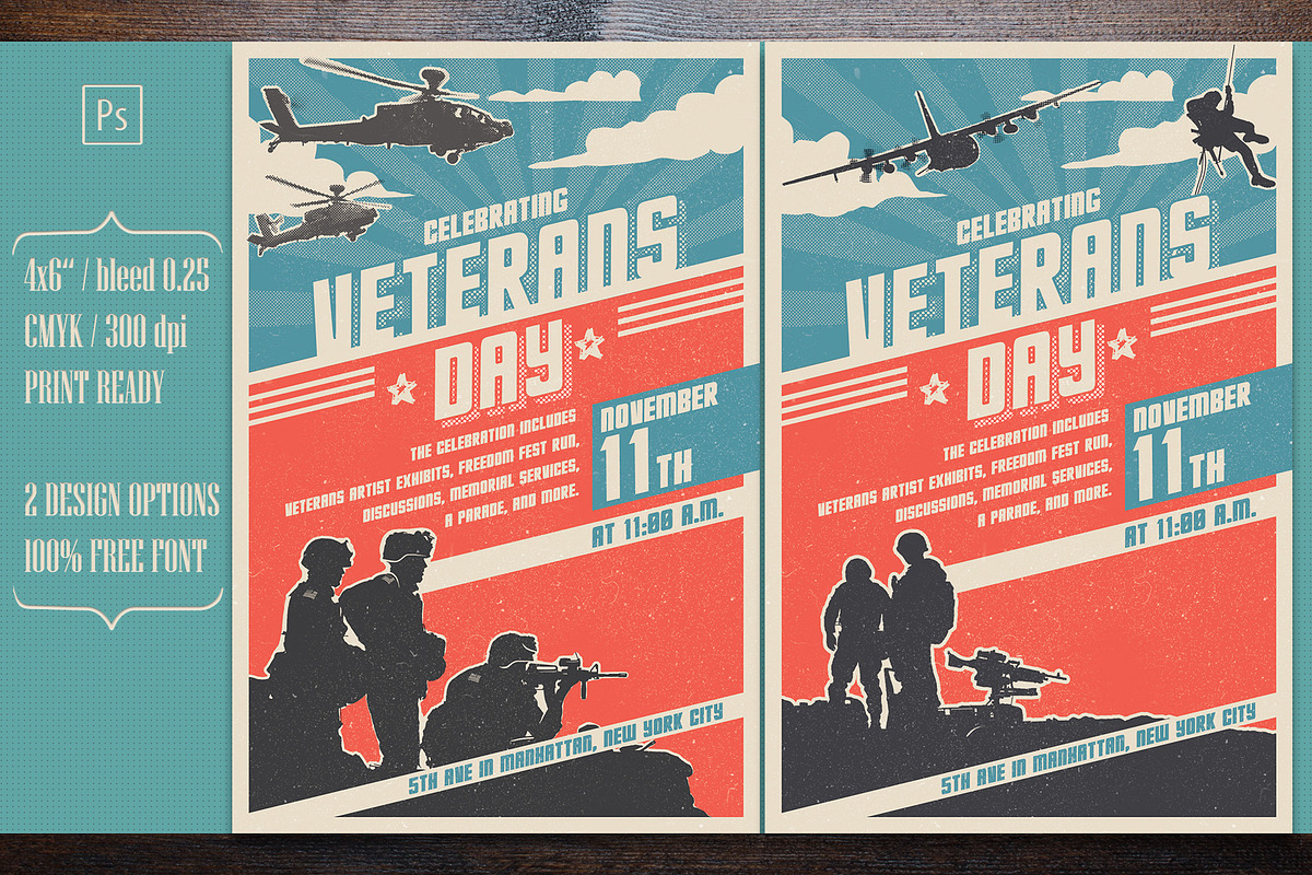 Veterans Day Flyer, a Flyer Template by Paul Lesser (Photo 2 of 5)