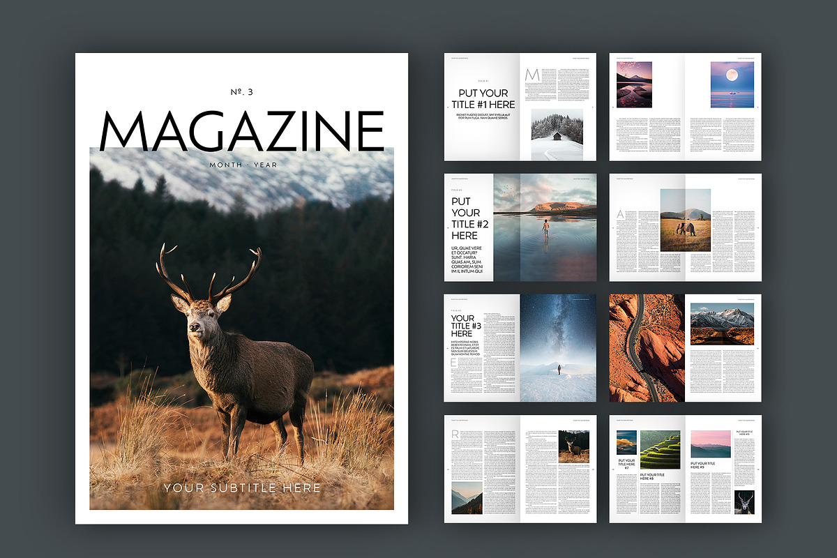 Travel Magazine Layout, a Magazine Template by tomsarraipodesign