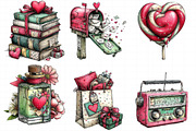 Whimsical Valentines Day Clipart, an Illustration by Daily.Designs (Thumbnail 7 of 7)