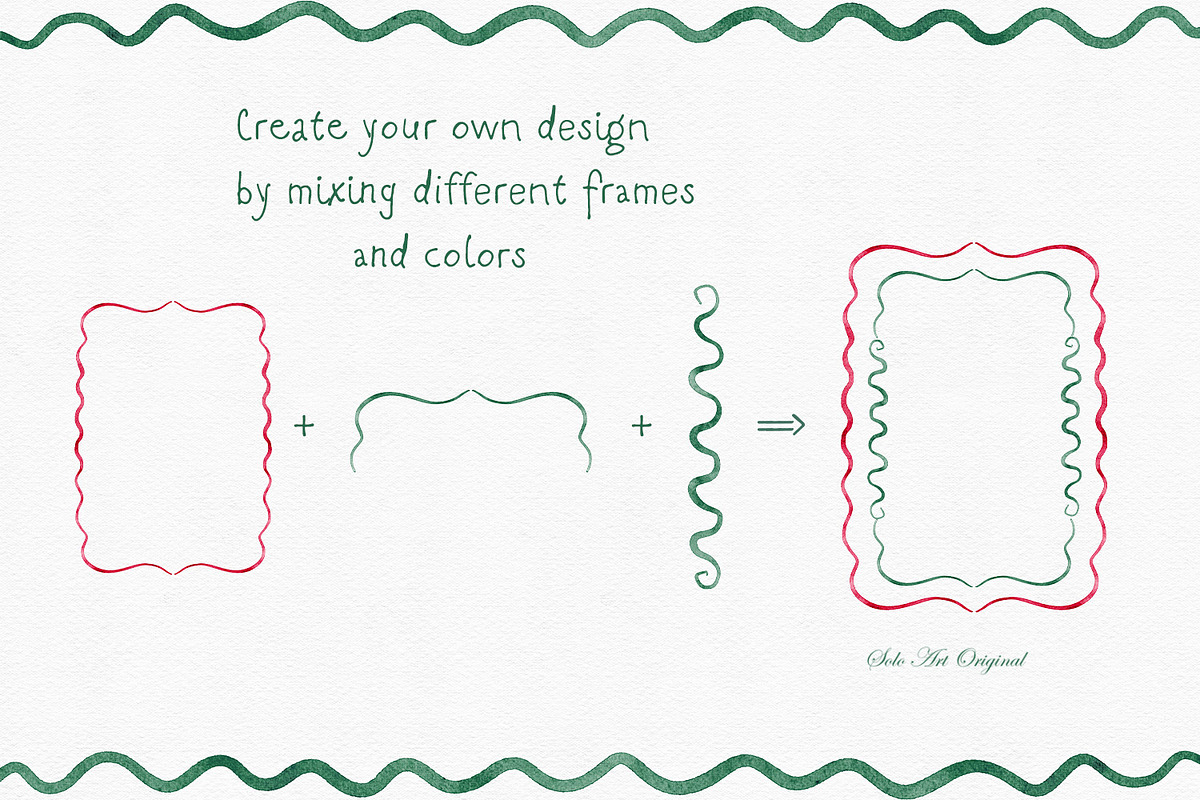 Watercolor Frames Borders Swirls, an Object Graphic by Solo Art Original (Photo 9 of 12)