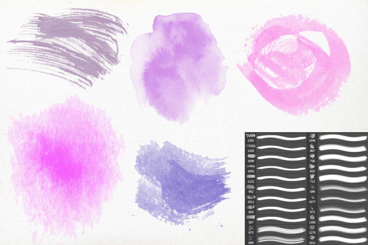 PS Watercolor Brush Kit 250 brushes preview 3
