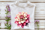 Dahlia Flower Watercolor Cliparts, an Illustration by Rose Art (Thumbnail 4 of 7)
