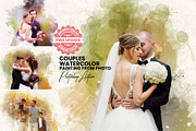 Couples Watercolor Painting, an Action Add-On by MRI STUDIO (Thumbnail 1 of 13)