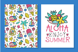 Colorful Summer Vacation Card, an Object Illustration by TopVectors