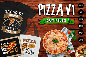 20 Pizza SVG Eps Png Ai Files Vol 1