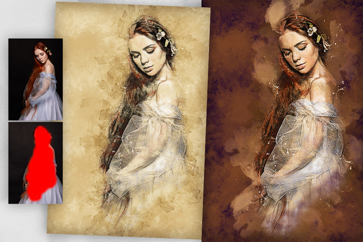 Retro Illustrations Photoshop Action, an Action Add-On by GorynArt (Photo 5 of 22)