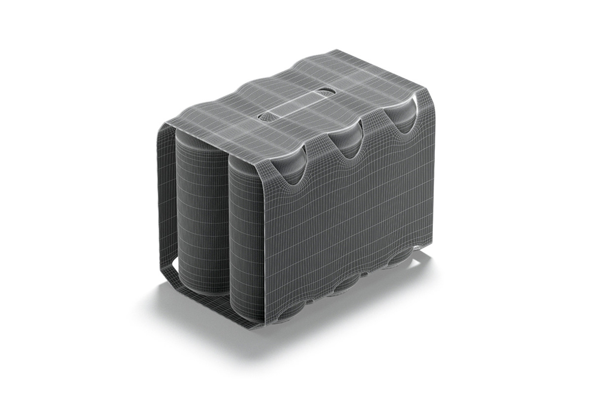 White Six 550ml Can Pack 3D Model, an Object 3D Model by rebrandy (Photo 8 of 9)