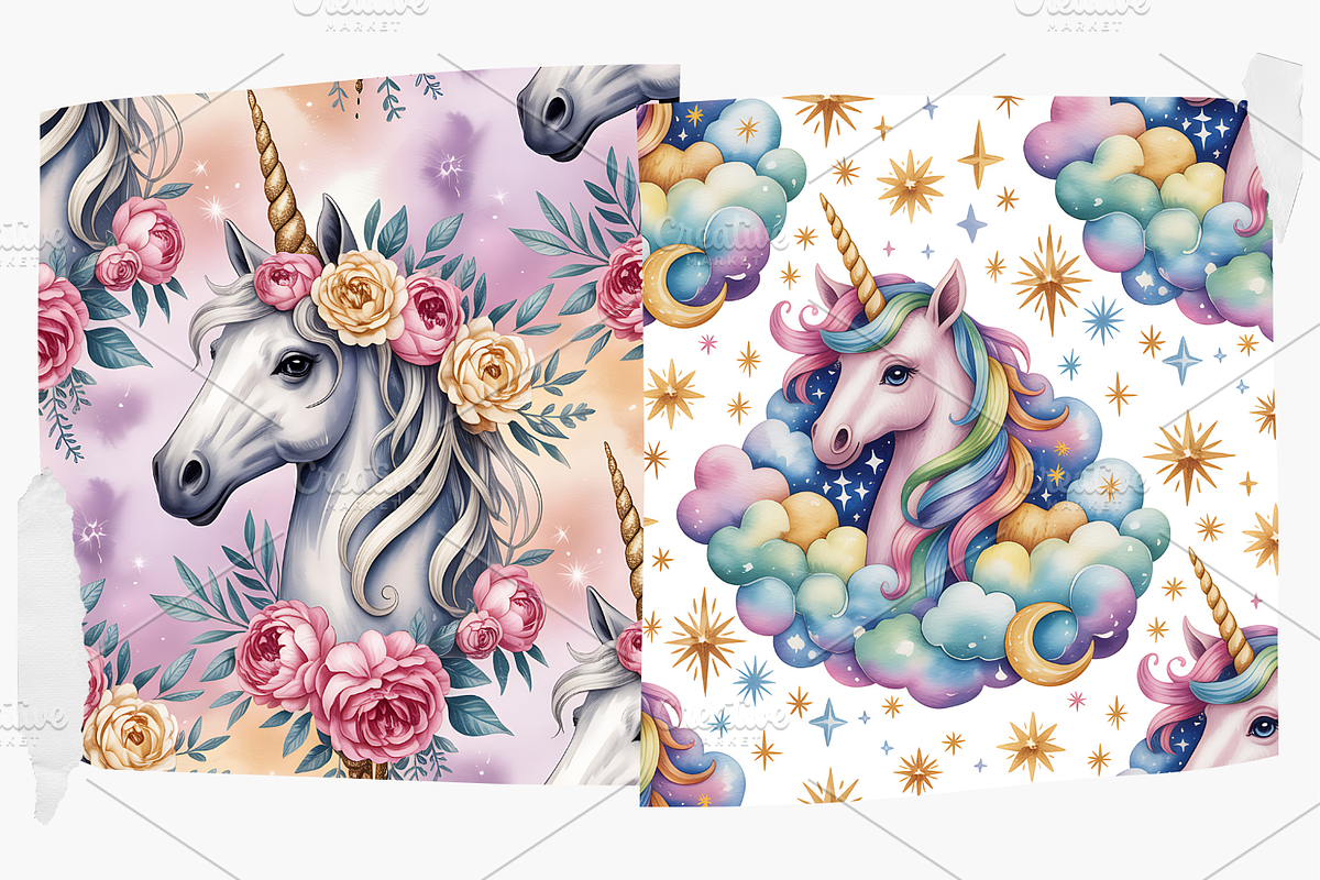 Magical Unicorn Digital Pattern, a Pattern Graphic by Design Station (Photo 2 of 4)