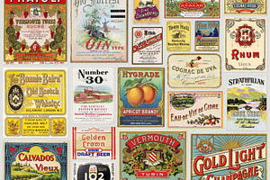 Vintage alcohol and liquor labels, a Food & Drink Photo by BOOCYS