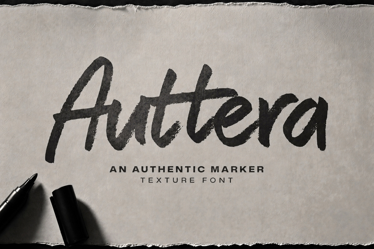 Auttera: Hand-Drawn Marker Font, a Handwritten Font by nirfonic (Photo 1 of 5)
