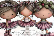 Watercolor Holiday Ballerina Clipart, an Illustration by Sublimation Artist (Thumbnail 1 of 6)
